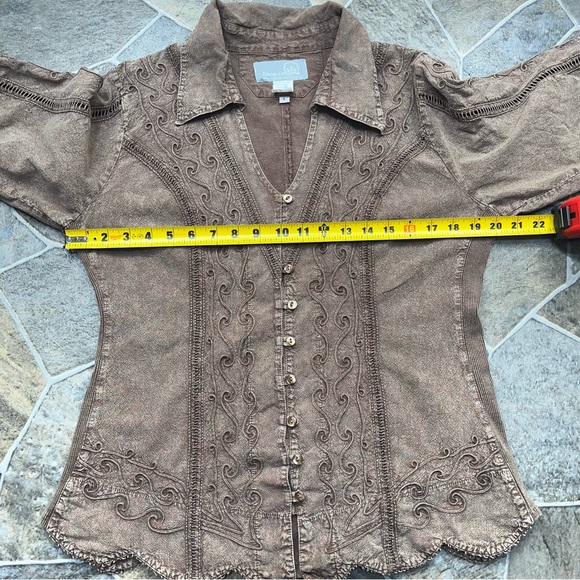 Inca Cottons Frost Brown Blouse - Picture 7 of 10